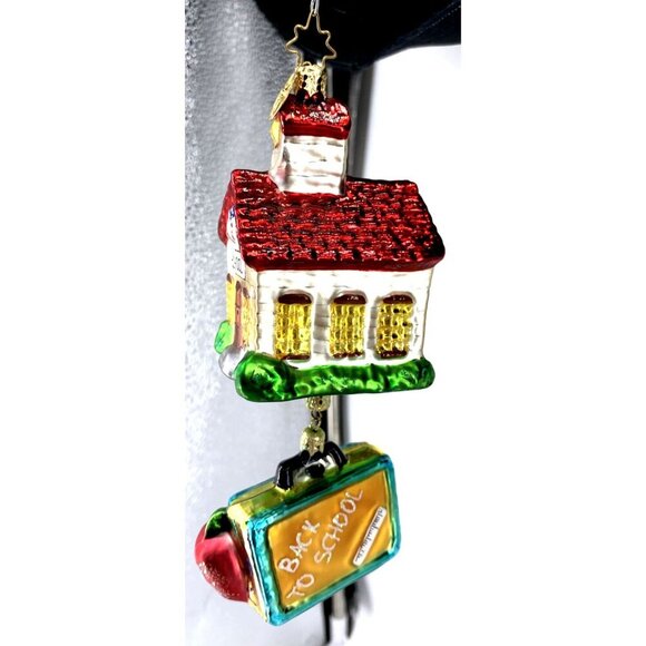 Christopher Radko Back to School Christmas Ornament Glass 2 pc Hand Crafted 6" - Picture 3 of 5